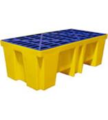 SPC腐蚀性化学品托盘 两桶盛漏托盘 聚乙烯托盘 化学品分装托盘